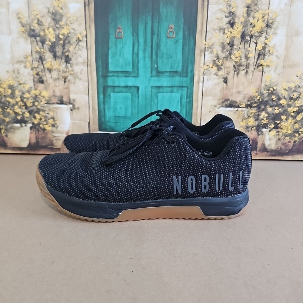 NOBULL SuperFabric Trainer Lace Up Shoes | Black Gum Men's 12.5Women's Size 14